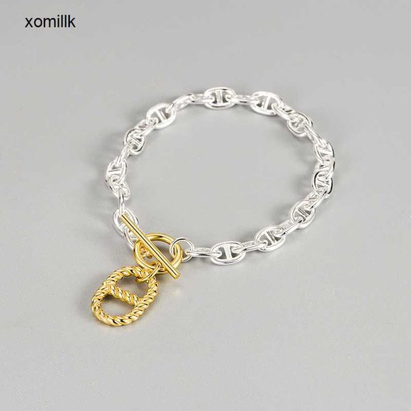 hermm designer bracelet korean s925 sterling silver pig nose ot mouth bracelet ins style designer light luxury 18k gold plated heavy industr, Black
hermm designer bracelet korean s925 sterling silver pig nose ot mouth bracelet ins style designer light luxury 18k gold plated heavy industr, Black