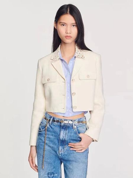 pants autumn winter new s fashion blazer for women elegant temperament tweed jacket female short suit solid ladies casual coats, White 
pants autumn winter new s fashion blazer for women elegant temperament tweed jacket female short suit solid ladies casual coats, White