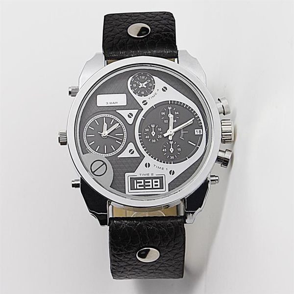 fashion brand 7125 men's big case mutiple dials date calendar display leather strap quartz men's wrist watch290n, Slivery;brown
fashion brand 7125 men's big case mutiple dials date calendar display leather strap quartz men's wrist watch290n, Slivery;brown