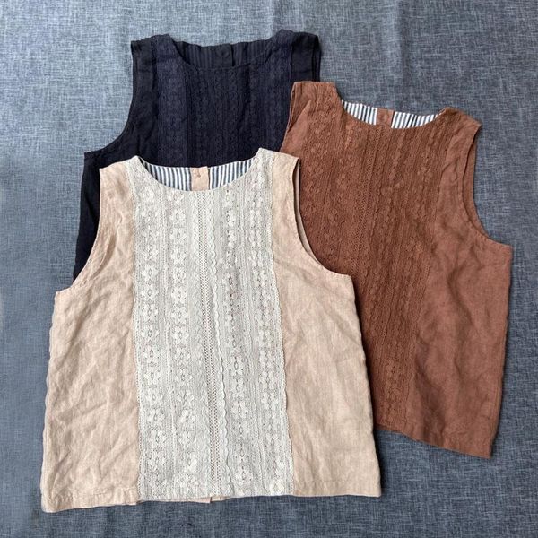 vests johnature japanese linen sleeveless women vests 2022 spring summer new patchwork lace all match button female vests, Black;white
vests johnature japanese linen sleeveless women vests 2022 spring summer new patchwork lace all match button female vests, Black;white
