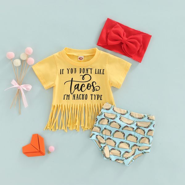clothing sets citgeett summer born girl short pants outfits short sleeve letter printed tassel hem printed shorts headband set 230420, White
clothing sets citgeett summer born girl short pants outfits short sleeve letter printed tassel hem printed shorts headband set 230420, White