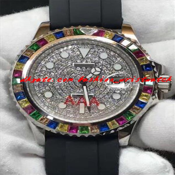 luxury wristwatch rubber bracelet 40mm rainbow diamond watch automatic mechanical movement mens watches new arrival294q, Slivery;brown
luxury wristwatch rubber bracelet 40mm rainbow diamond watch automatic mechanical movement mens watches new arrival294q, Slivery;brown