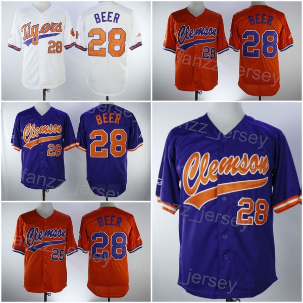 baseball college clemson tigers jersey 28 seth beer uniform team color purple orange white embroidery cooperstown vintage cool base universi, Black
baseball college clemson tigers jersey 28 seth beer uniform team color purple orange white embroidery cooperstown vintage cool base universi, Black