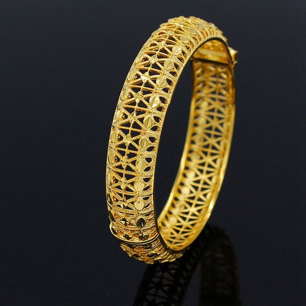 women bangle bracelet hollow real 18k gold color dubai middle east india wedding party fashion jewelry gift, Black
women bangle bracelet hollow real 18k gold color dubai middle east india wedding party fashion jewelry gift, Black