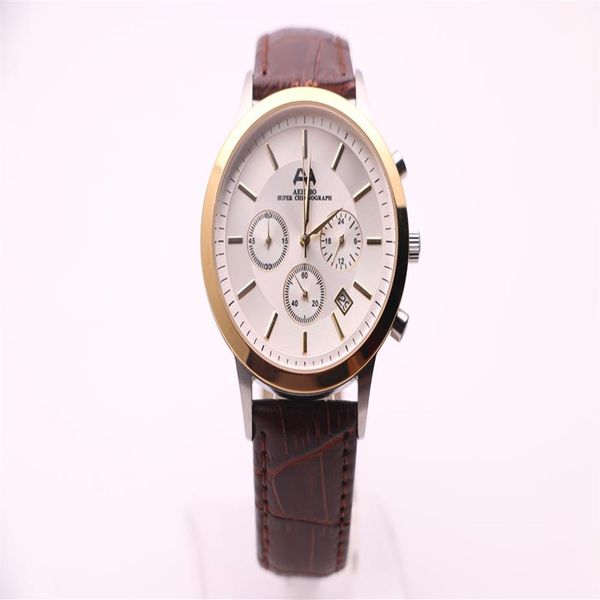 men's quartz watch aehibo three eyes multifunction chronograph calendar white dial gold stainless steel case brown belt clasp287j, Slivery;brown
men's quartz watch aehibo three eyes multifunction chronograph calendar white dial gold stainless steel case brown belt clasp287j, Slivery;brown