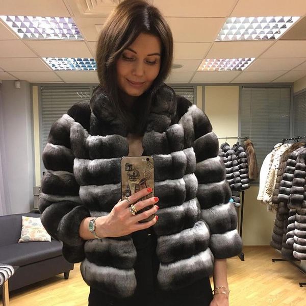 fur fashion chinchilla color coat women winter real rex rabbit fur jacket multistyle outwear customize 2022 style, Black
fur fashion chinchilla color coat women winter real rex rabbit fur jacket multistyle outwear customize 2022 style, Black