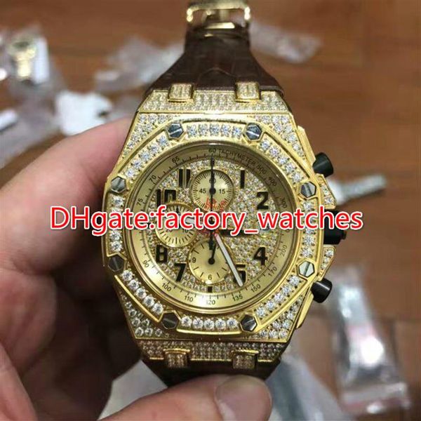 gold face diamonds watch gold case 44mm men luxury brown leather strap quartz design full iced out watches265q, Slivery;brown
gold face diamonds watch gold case 44mm men luxury brown leather strap quartz design full iced out watches265q, Slivery;brown