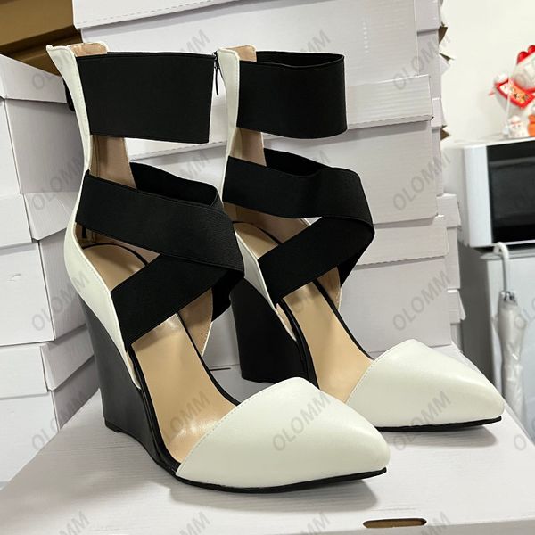olomm new arrival handmade women sandals wedges heels pointed toe elegant black night club shoes size 4-13
olomm new arrival handmade women sandals wedges heels pointed toe elegant black night club shoes size 4-13