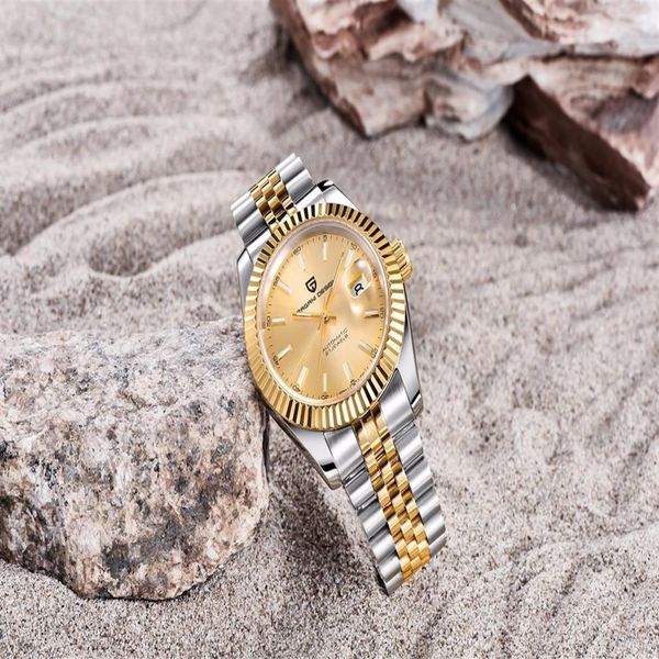 christmas gift pagani design two tone gold dial jubilee watch stainless steel automatic mechanical movement fashion watches men wr2662, Slivery;brown
christmas gift pagani design two tone gold dial jubilee watch stainless steel automatic mechanical movement fashion watches men wr2662, Slivery;brown