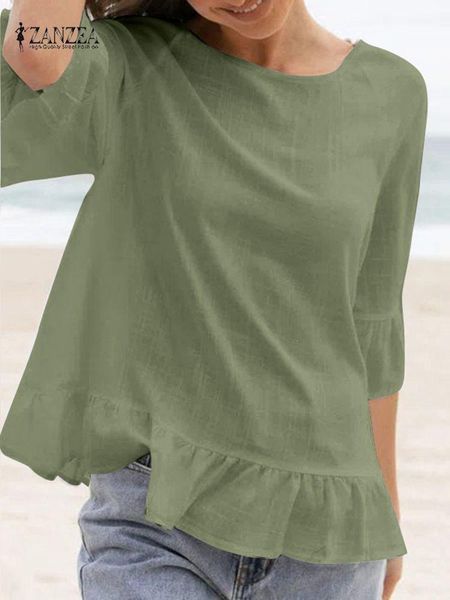 t-shirt zanzea 2022 women summer blouses fashion casual solid ruffle 3/4 sleeve blusas female o neck shirts chemise tunic oversized, White
t-shirt zanzea 2022 women summer blouses fashion casual solid ruffle 3/4 sleeve blusas female o neck shirts chemise tunic oversized, White