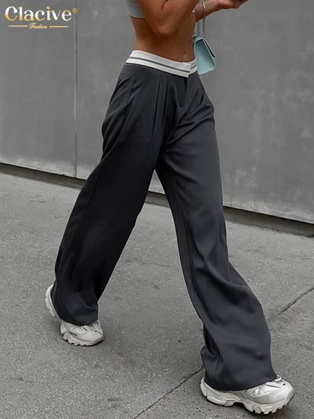 women's pants capris clacive fashion loose gray pants for women elegant high wasit office lady trousers casual spliced pantalon female, Black;white
women's pants capris clacive fashion loose gray pants for women elegant high wasit office lady trousers casual spliced pantalon female, Black;white