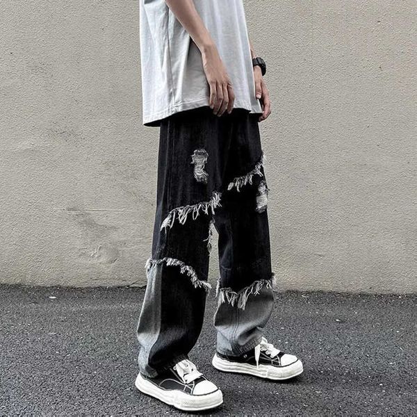 men's jeans harajuku contrast jeans men's trousers korean style high street loose patchworked couple pants hiphop streetwear jeans, Blue
men's jeans harajuku contrast jeans men's trousers korean style high street loose patchworked couple pants hiphop streetwear jeans, Blue