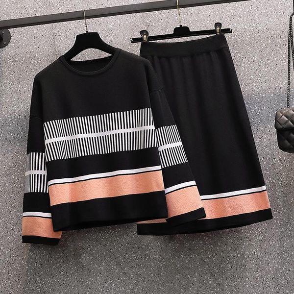 dress runway korean women's knitted pullover stripes sweater female + high waist elegant slim skirt 2 pieces set suit, White
dress runway korean women's knitted pullover stripes sweater female + high waist elegant slim skirt 2 pieces set suit, White