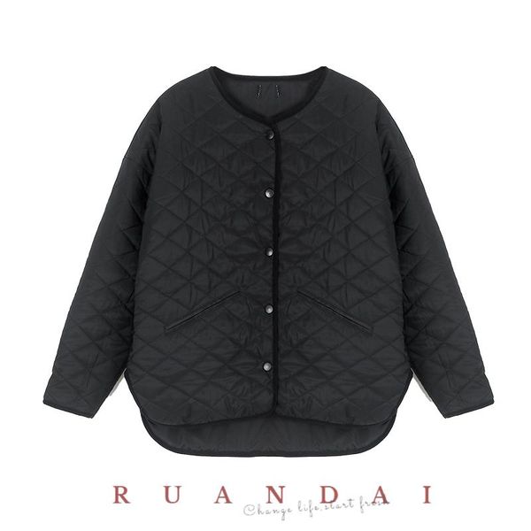 leather toteme rhombus loose longsleeved 2022 autumn and winter new uneck singlebreasted pockets decorative padded jacket women, Black
leather toteme rhombus loose longsleeved 2022 autumn and winter new uneck singlebreasted pockets decorative padded jacket women, Black