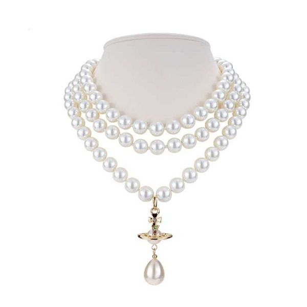 designer vivians necklace empress dowager three-layer pearl three-dimensional saturn neck chain luxury bridal jewelry, Silver
designer vivians necklace empress dowager three-layer pearl three-dimensional saturn neck chain luxury bridal jewelry, Silver