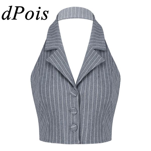 vests women's vests classic striped suits vest fashion lady waistcoat halter neck sleeveless button down vest ol style formal wear, Black;white
vests women's vests classic striped suits vest fashion lady waistcoat halter neck sleeveless button down vest ol style formal wear, Black;white