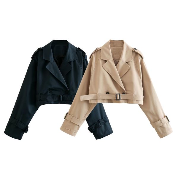 women's trench coat 2023 fashion loose cropped cut out style vintage long sleeve female outerwear chic overcoat 230421, Tan;black
women's trench coat 2023 fashion loose cropped cut out style vintage long sleeve female outerwear chic overcoat 230421, Tan;black