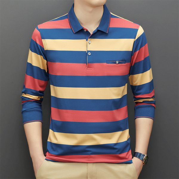 men's polos 95% cotton polo shirt for men long sleeve striped autumn and spring male polo shirt korean style clothing casual shirts 23, White;black
men's polos 95% cotton polo shirt for men long sleeve striped autumn and spring male polo shirt korean style clothing casual shirts 23, White;black