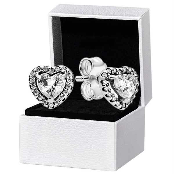 authentic 925 sterling silver elevated heart stud earrings original retail box for pandora rose gold women girls love earring set278n, Golden;silver 
authentic 925 sterling silver elevated heart stud earrings original retail box for pandora rose gold women girls love earring set278n, Golden;silver