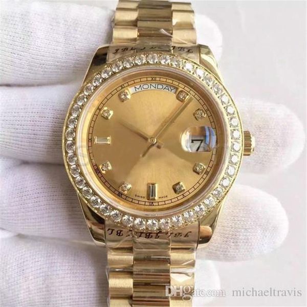 men's watch date-218348a series 18k gold dial diamond inlay automatic mechanical watch president strap original folding buckl2374, Slivery;brown
men's watch date-218348a series 18k gold dial diamond inlay automatic mechanical watch president strap original folding buckl2374, Slivery;brown