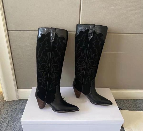 shoes marant boots western boots fashion season leila black leather velvet kneehigh isabel paris2431717
shoes marant boots western boots fashion season leila black leather velvet kneehigh isabel paris2431717
