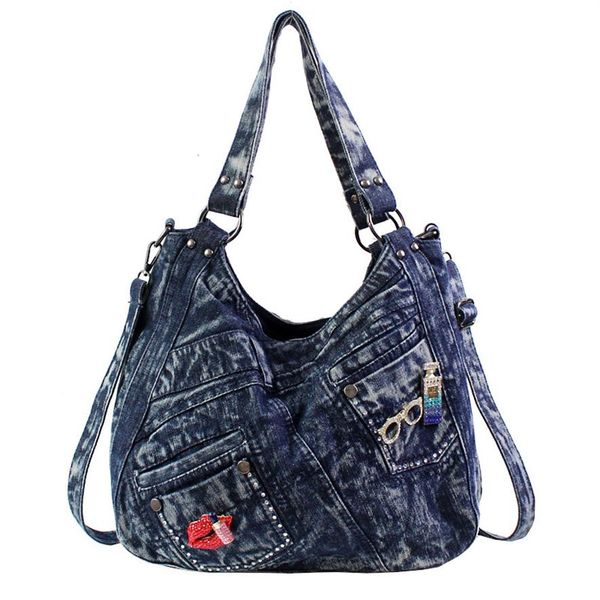 2021 washable denim women's bag personalized one shoulder messenger bag leisure retro fashion canvas rivet large capacity bag2877, Black;red
2021 washable denim women's bag personalized one shoulder messenger bag leisure retro fashion canvas rivet large capacity bag2877, Black;red