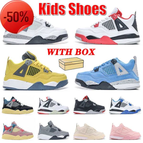 designer kids basketball shoes jumpman 4 4s toddler children youth boys sneakers white cement fire red university blue lightning bred sail t, Black
designer kids basketball shoes jumpman 4 4s toddler children youth boys sneakers white cement fire red university blue lightning bred sail t, Black