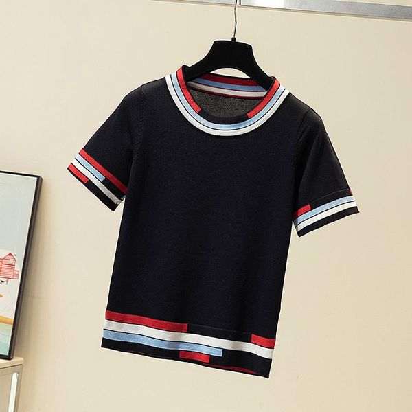 t-shirt 2022 summer t shirt women knitted womens oneck tshirts contrast color short sleeve tees casual woman clothes poleras mujer, White
t-shirt 2022 summer t shirt women knitted womens oneck tshirts contrast color short sleeve tees casual woman clothes poleras mujer, White