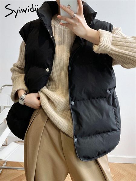 vests syiwidii oversized vest jacket for women button down coats stand collar fall winter 2022 fashion outwear sleeveless waistcoat, Black;white
vests syiwidii oversized vest jacket for women button down coats stand collar fall winter 2022 fashion outwear sleeveless waistcoat, Black;white