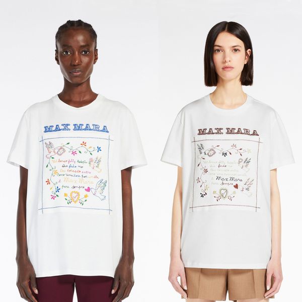 tees embroidery short sleeve t-shirt, Black;brown 
tees embroidery short sleeve t-shirt, Black;brown