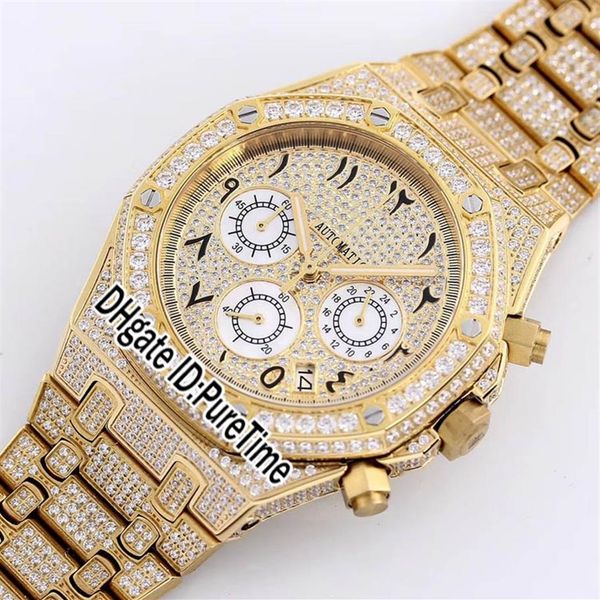 2021 vk quartz chronograph mens watch royal full iced out vs diamond pave yellow gold arabic numerals markers dial bling jewelry p259u, Slivery;brown
2021 vk quartz chronograph mens watch royal full iced out vs diamond pave yellow gold arabic numerals markers dial bling jewelry p259u, Slivery;brown