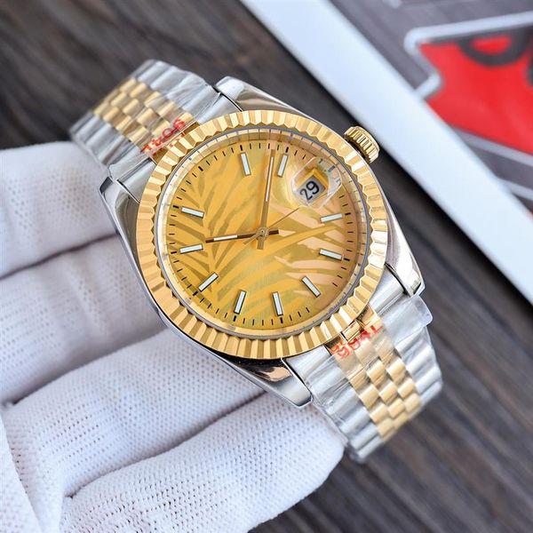 luxury men's watch datejust m126333 gold dial palm leaf pattern 36mm luminous 904l stainless steel automatic mechanical watch2711, Slivery;brown
luxury men's watch datejust m126333 gold dial palm leaf pattern 36mm luminous 904l stainless steel automatic mechanical watch2711, Slivery;brown