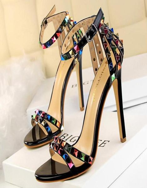 new season women pumps sandals 11cm gladiator colour rivets open toes stiletto buckle strap lady party shoes summer 7 colour1467104, Black
new season women pumps sandals 11cm gladiator colour rivets open toes stiletto buckle strap lady party shoes summer 7 colour1467104, Black
