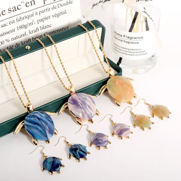 boho stainless steel sea turtle necklace and earring set resin animal pendant island jewelry, Silver
boho stainless steel sea turtle necklace and earring set resin animal pendant island jewelry, Silver