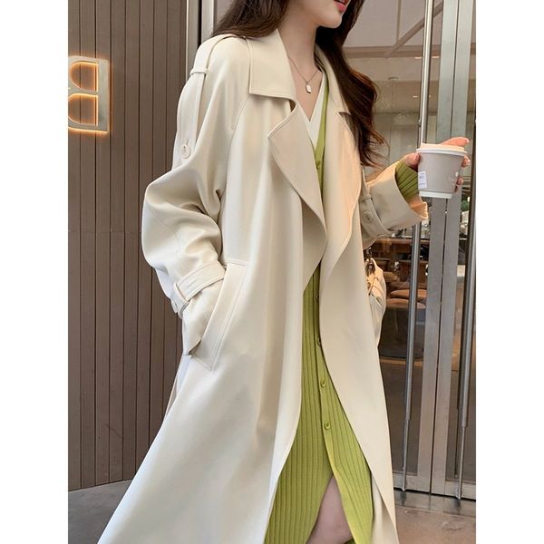 women's trench coats windbreaker spring and autumn drop 2023 medium length korean style temperament 230421, Tan;black
women's trench coats windbreaker spring and autumn drop 2023 medium length korean style temperament 230421, Tan;black