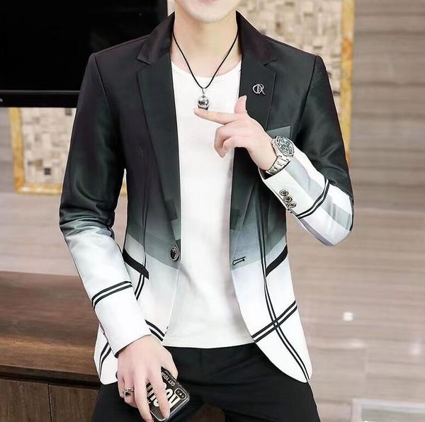 men's suits blazers blazer british's style casual slim fit suit jacket male plaid single button men coat terno masculino plus size, White;black
men's suits blazers blazer british's style casual slim fit suit jacket male plaid single button men coat terno masculino plus size, White;black