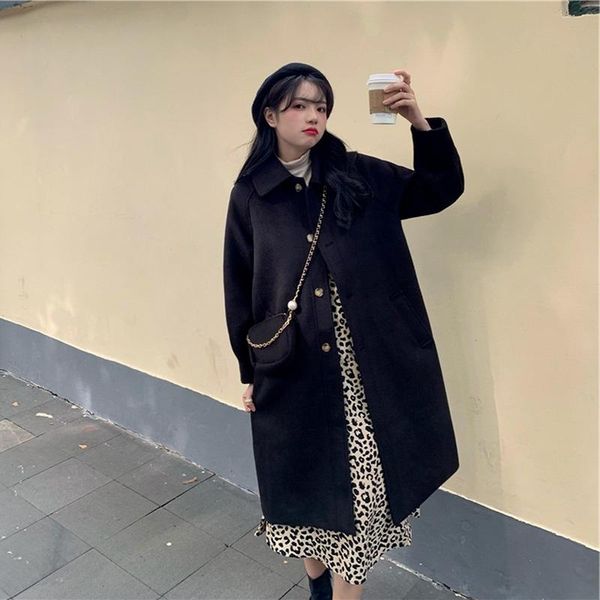 fur fashion elegant blends coats french style lapel big pocket single breasted overcoats autumn winter warm thick casual outwears, Black
fur fashion elegant blends coats french style lapel big pocket single breasted overcoats autumn winter warm thick casual outwears, Black