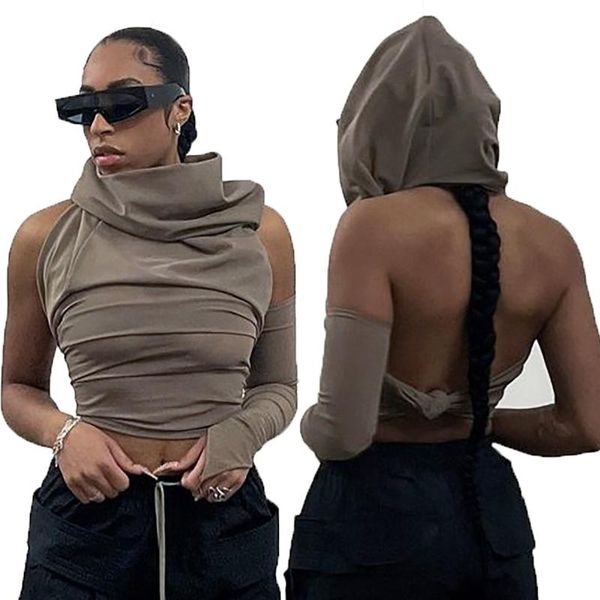 t-shirt crop pile collar halter corset for women streetwear 2022 single sleeve hooded cropped tshirts y2k clothes, White
t-shirt crop pile collar halter corset for women streetwear 2022 single sleeve hooded cropped tshirts y2k clothes, White