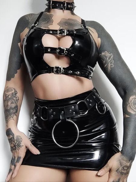 tanks hip hop punk belt buckle hole halter pu y2k fairy grunge eyelet black tank gothic backless sleeveless corset, Black;white
tanks hip hop punk belt buckle hole halter pu y2k fairy grunge eyelet black tank gothic backless sleeveless corset, Black;white