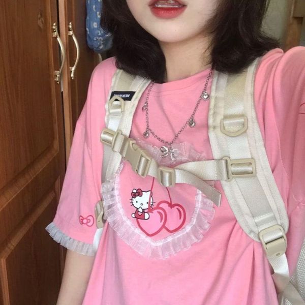t-shirt summer casual pink tshirts women lace love kitty tee shirt japanese sweet kawaii streetwear aesthetic clothing oversized, White
t-shirt summer casual pink tshirts women lace love kitty tee shirt japanese sweet kawaii streetwear aesthetic clothing oversized, White