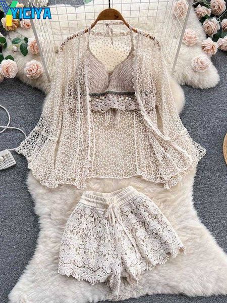 yiciya women's tracksuits crochet 3 piece skirt set summer sun protection shirts strapless mini hollow out outfits for women clothing, Gray
yiciya women's tracksuits crochet 3 piece skirt set summer sun protection shirts strapless mini hollow out outfits for women clothing, Gray