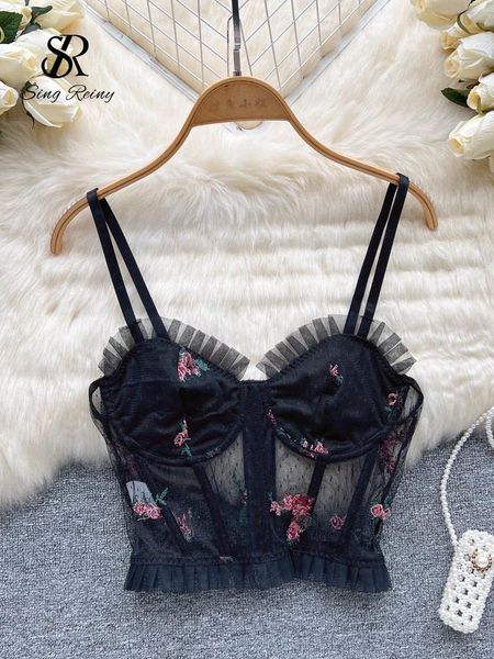 t-shirt singreiny women lace camis strapless slim black transparent floral embroidery strap summer ruffles mesh backless camis, White
t-shirt singreiny women lace camis strapless slim black transparent floral embroidery strap summer ruffles mesh backless camis, White