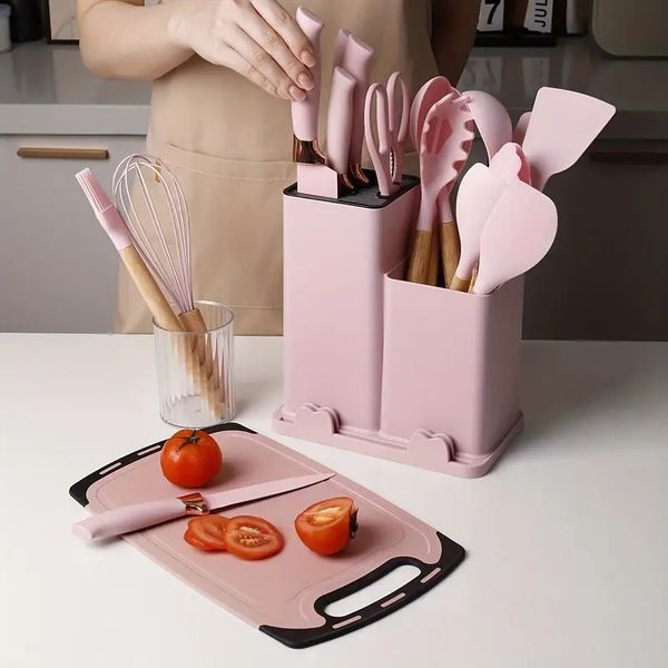 Silicone 19pcs/set, Kitchen Utensil Set, Safety Utensils Set Storage Holder, Non-Stick Cooking With Wooden Handle s
Silicone 19pcs/set, Kitchen Utensil Set, Safety Utensils Set Storage Holder, Non-Stick Cooking With Wooden Handle s