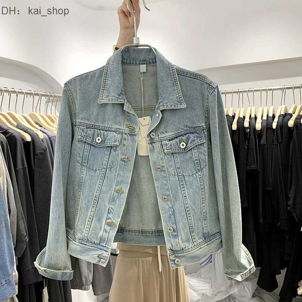 women's jackets korea dongmen 2023 spring new light versatile washable long sleeve denim coat, Black;brown
women's jackets korea dongmen 2023 spring new light versatile washable long sleeve denim coat, Black;brown
