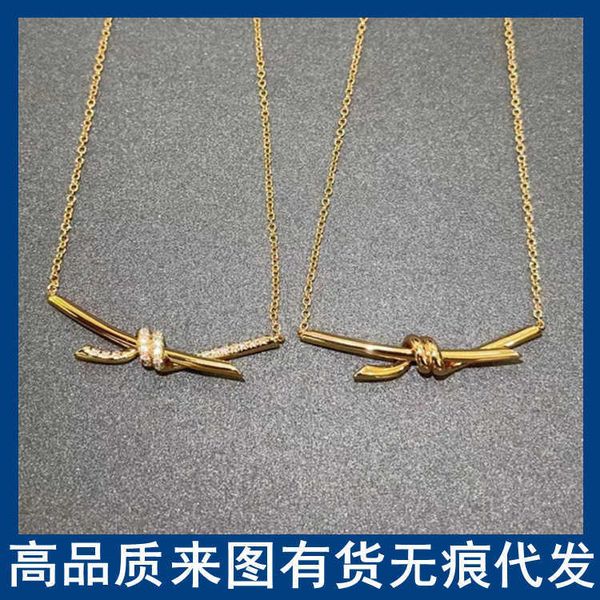 high version v gold high art gu ailing same knot tnot necklace women's 18k rose thick hand set diamond clavicle chain, Black
high version v gold high art gu ailing same knot tnot necklace women's 18k rose thick hand set diamond clavicle chain, Black