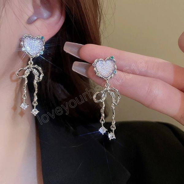 zircon colored glaze love bow dangle earrings for women fashion sweet temperament women earring light luxury jewelry girl gift, Silver
zircon colored glaze love bow dangle earrings for women fashion sweet temperament women earring light luxury jewelry girl gift, Silver
