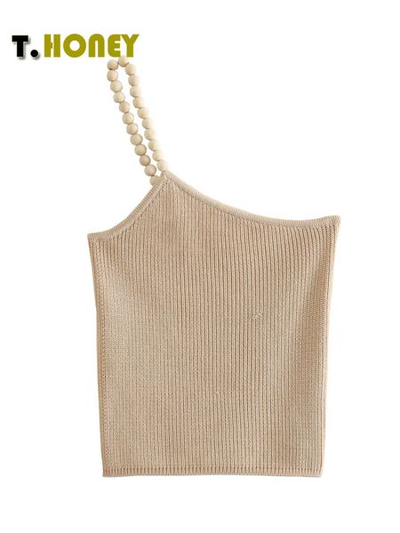 t-shirt fashion women single shoulder asymmetrical knitting sling lady chic beading strap short slim camis tank crop, White
t-shirt fashion women single shoulder asymmetrical knitting sling lady chic beading strap short slim camis tank crop, White