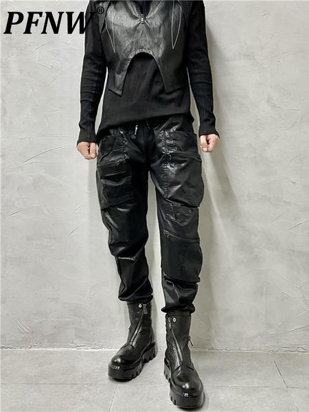pants pfnw dark retro waxed dyed pockets spliced personalized leather cargo pants trend functional workwear fashion popular 12a5756, Black
pants pfnw dark retro waxed dyed pockets spliced personalized leather cargo pants trend functional workwear fashion popular 12a5756, Black