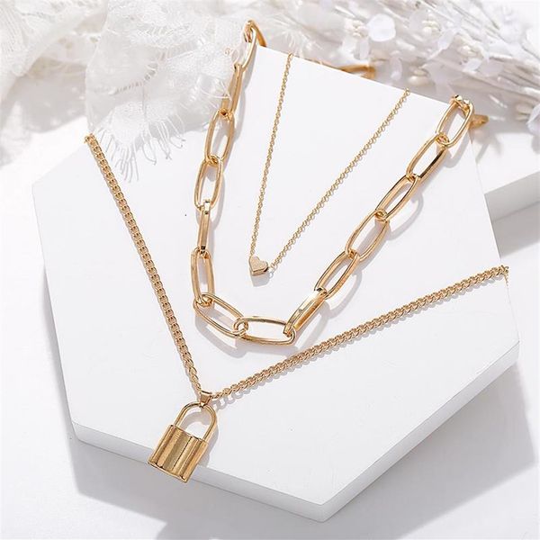 pendant necklaces women hip hop gold padlock heart lock pendants multi-layer thick chain statement necklace sweater jewelry275d, Silver
pendant necklaces women hip hop gold padlock heart lock pendants multi-layer thick chain statement necklace sweater jewelry275d, Silver