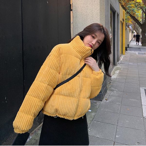 leather 2021 new winter corduroy short jacket women korean style thick zipper cotton parkas woman stand collor warm outwear bubble coats, Black
leather 2021 new winter corduroy short jacket women korean style thick zipper cotton parkas woman stand collor warm outwear bubble coats, Black